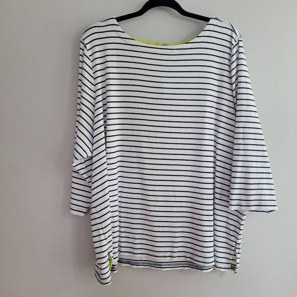 Tommy‎ Hilfiger 3X nautical striped elbow length sleeve top preppy coastal